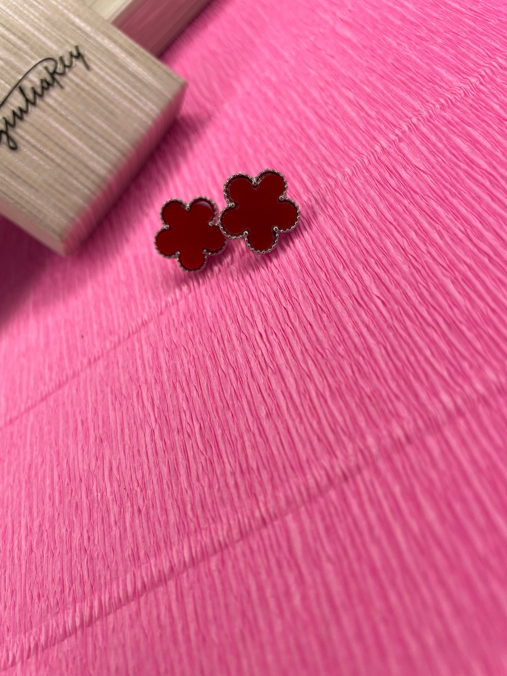 orecchini lucky charm rosso