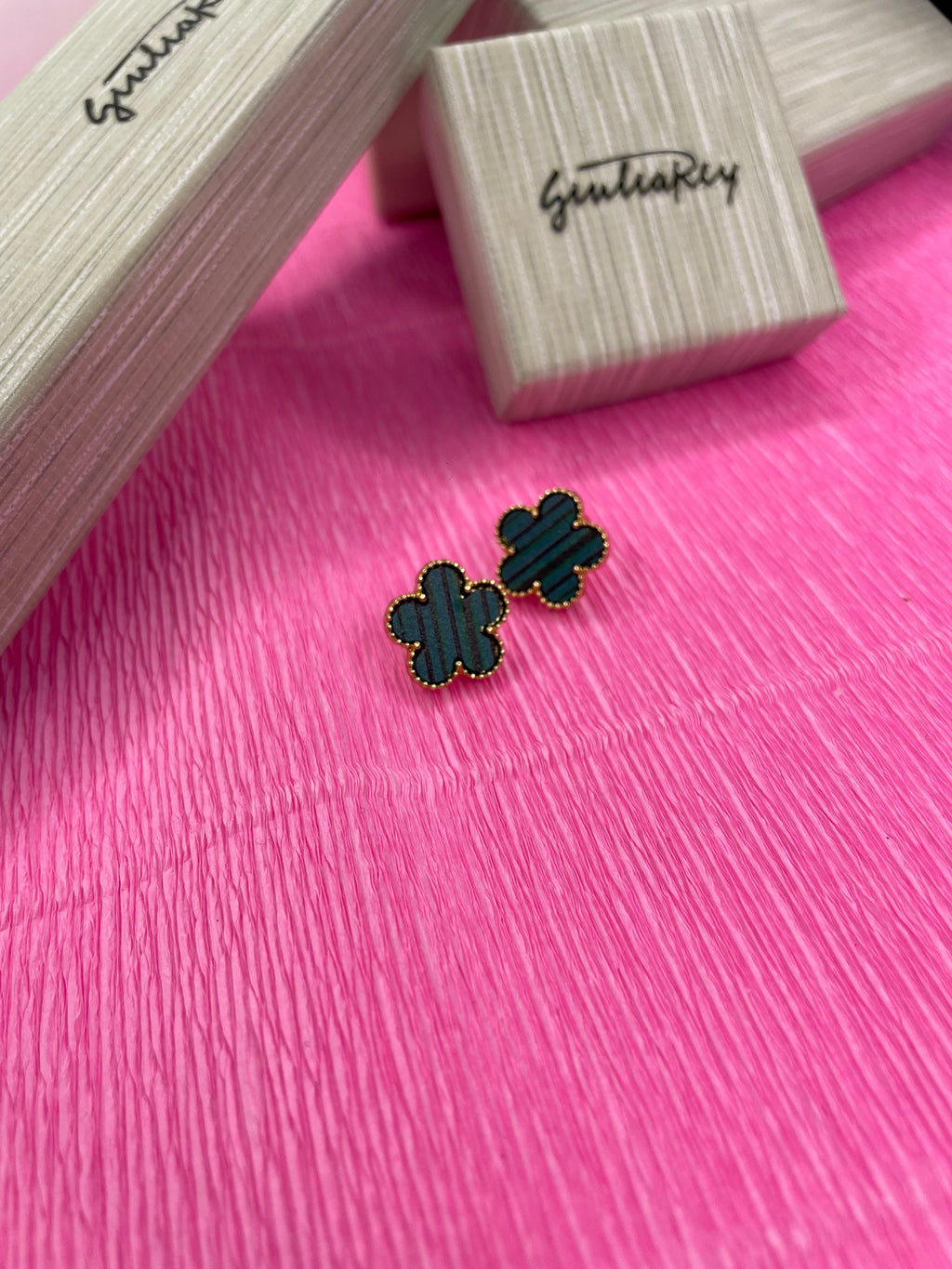 orecchini lucky charm gold verde