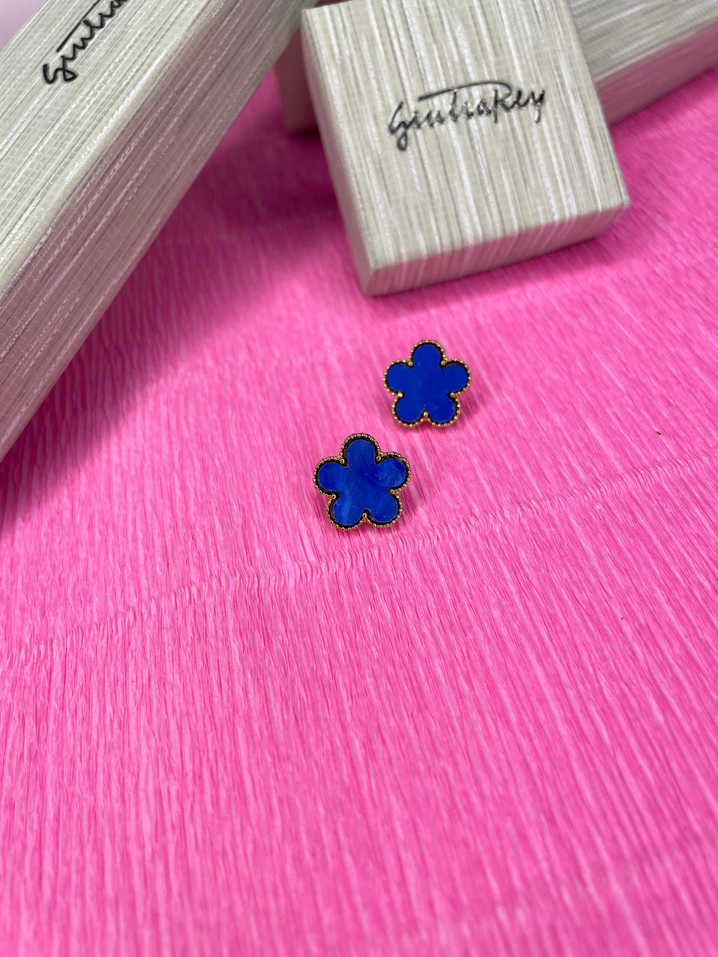 orecchini lucky charm gold blu