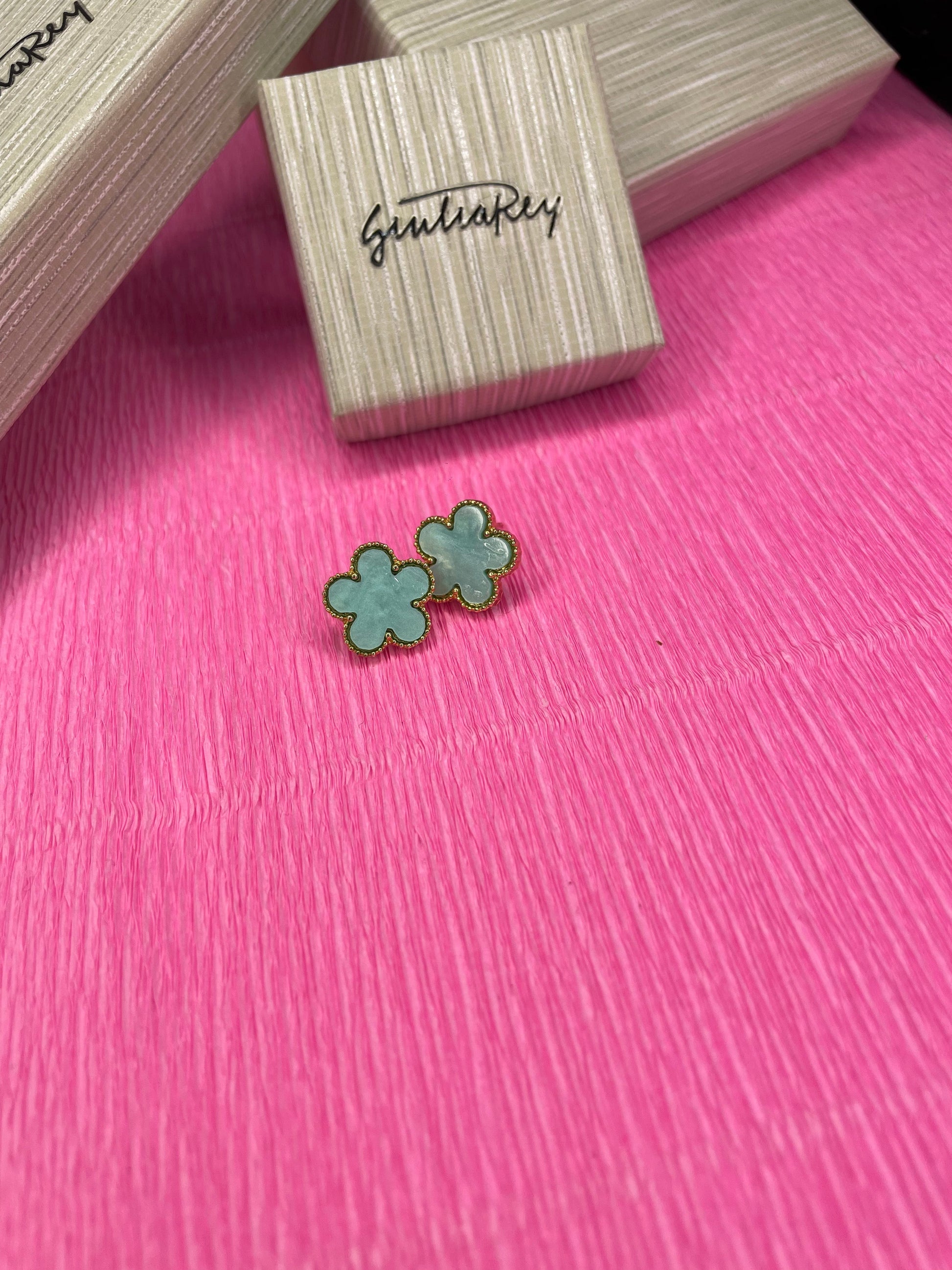 orecchini lucky charm gold azzurro