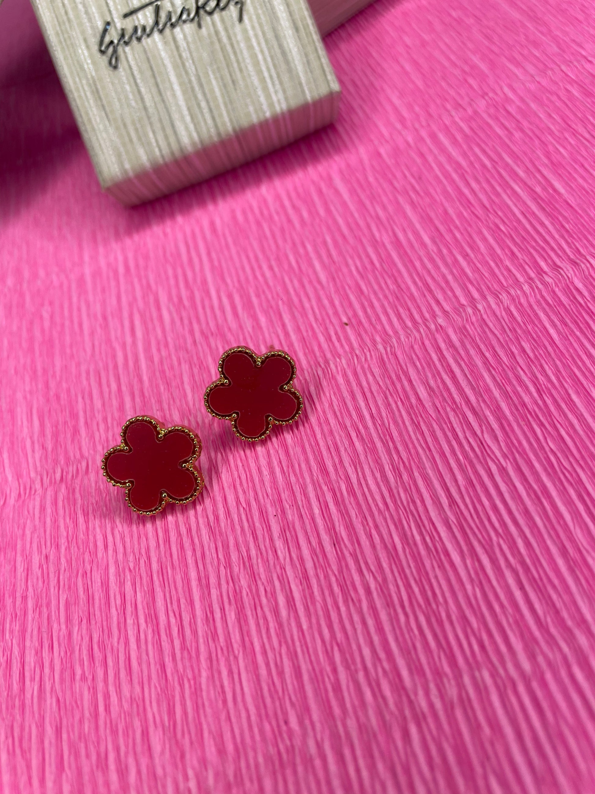 orecchini lucky charm gold rosso