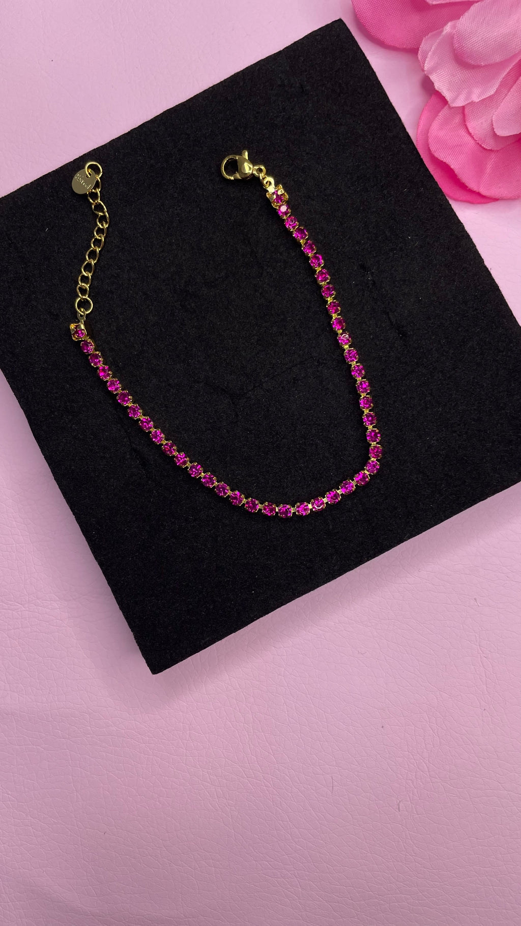 bracciale tennis fucsia