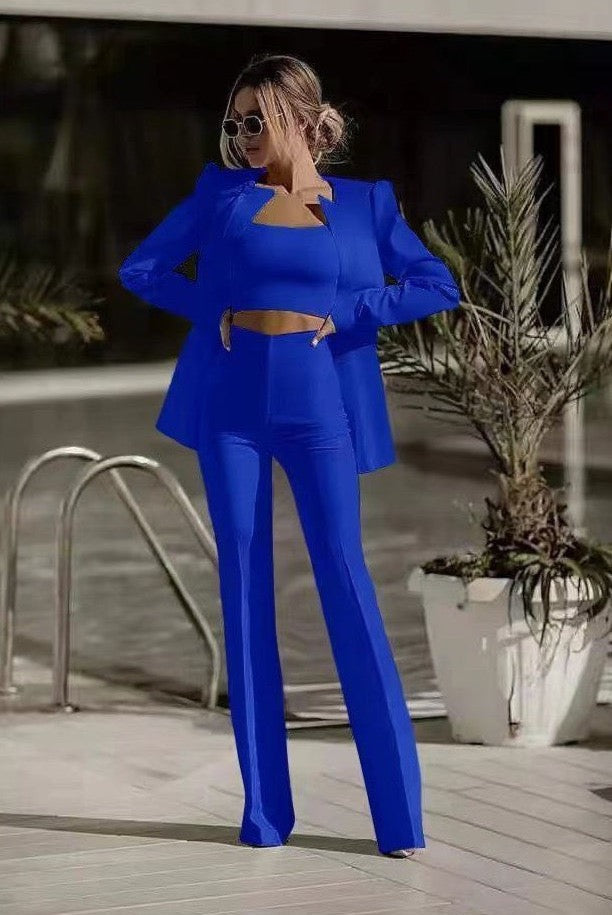 Tailleur Sofy Giacca Top e Pantalone blu