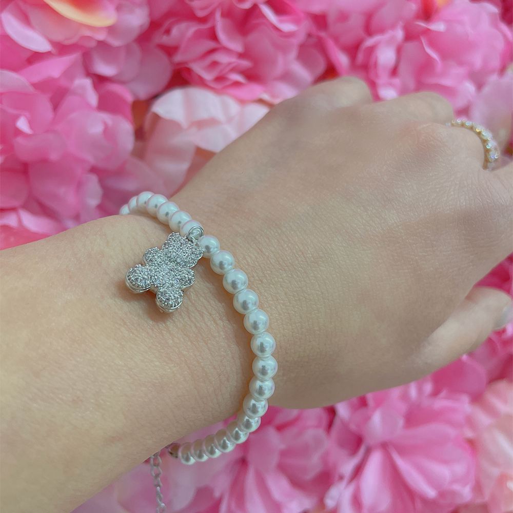 bracciale teddy pearl argento