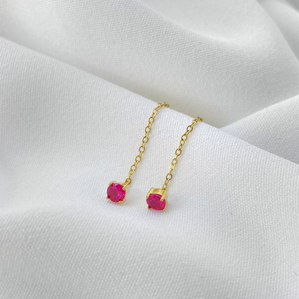 orecchini punto loce rosso