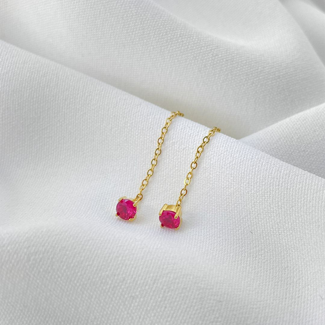 orecchini punto loce rosso