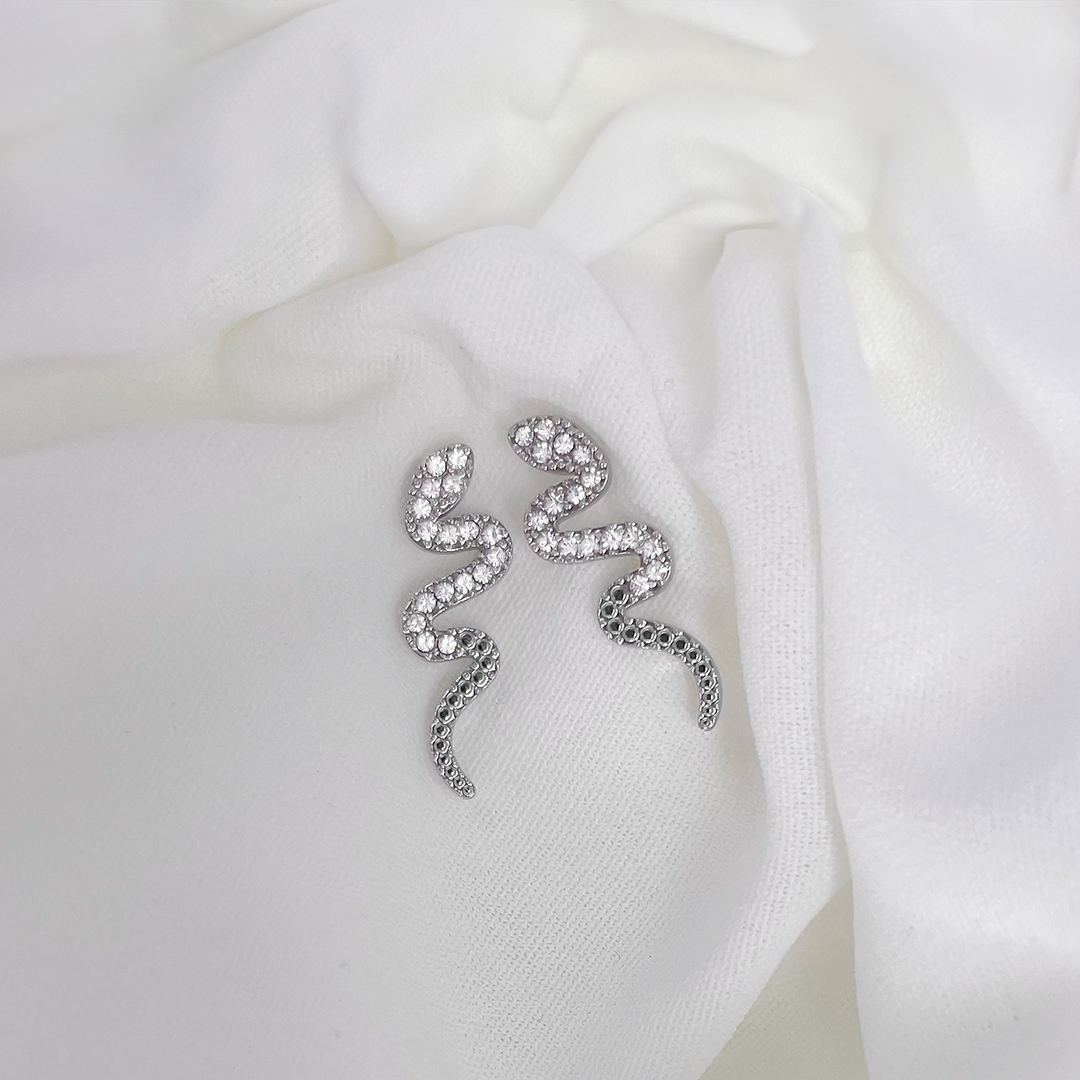 orechini snake argento