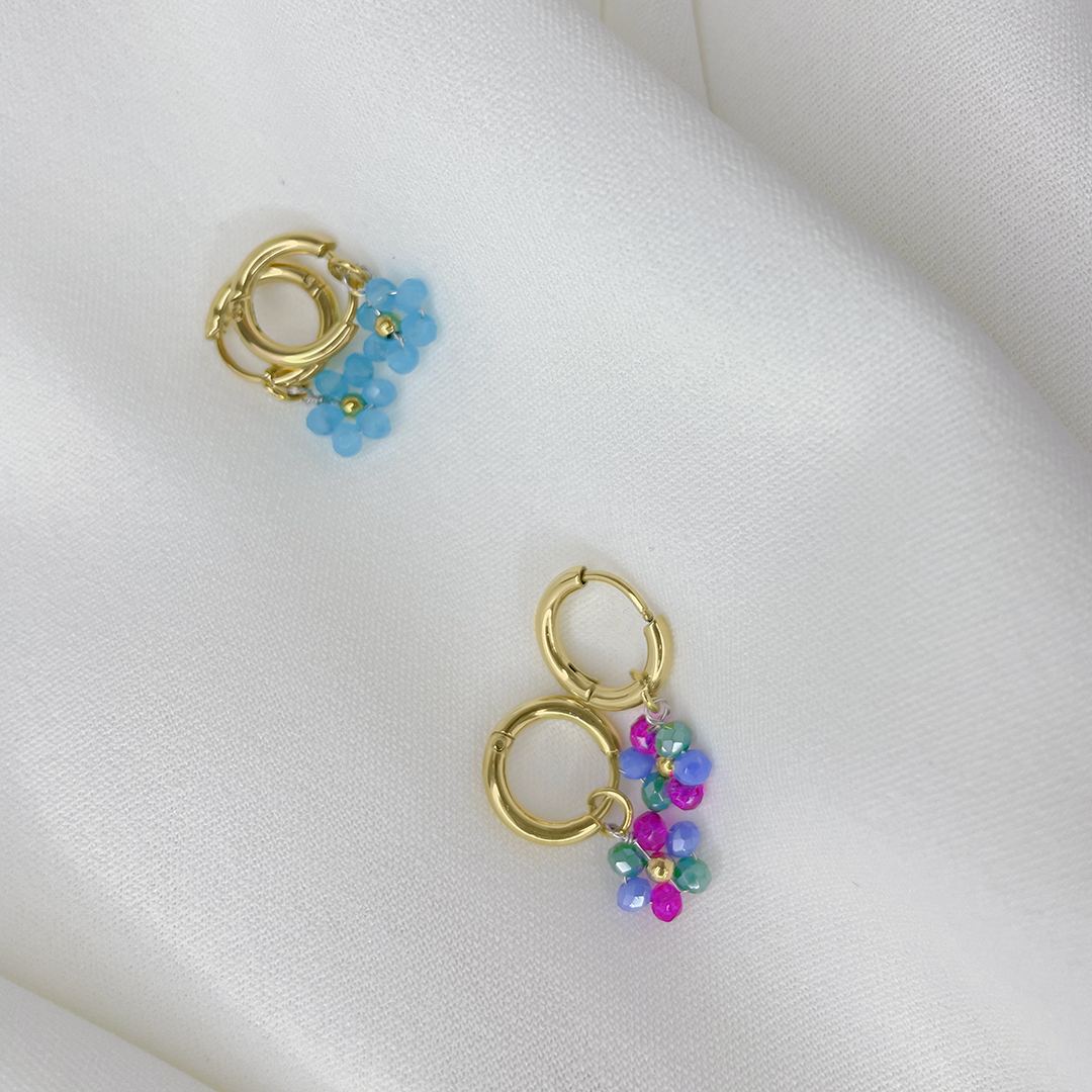 orecchini beaded flower